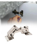 Rotating Concealed Cabinet Hinges 180 Degree Frameless Hydraulic Soft Close Door Fittings installation with screwdriver