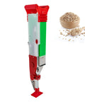 Adjustable Handheld Seeder Tool For Peanuts Corn And Beans with seed and fertilizer compartments, red and green design