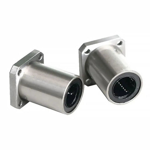 Beefy 25mm Flange Linear Bearing 5 Pack For CNC And 3D Printer Rods, steel flange bearings shown in pair