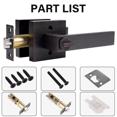 Beefy Bedroom Door Lock With Heavy Duty Lever Made From Zinc Alloy And Brushed Bronze Finish Privacy Lock Reversible Part List