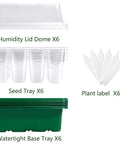 Components of Six Tray Seed Starter Kit With Adjustable Humidity Dome, 12 Cell Seedling Trays, Indoor Plant Germination Starter Set.