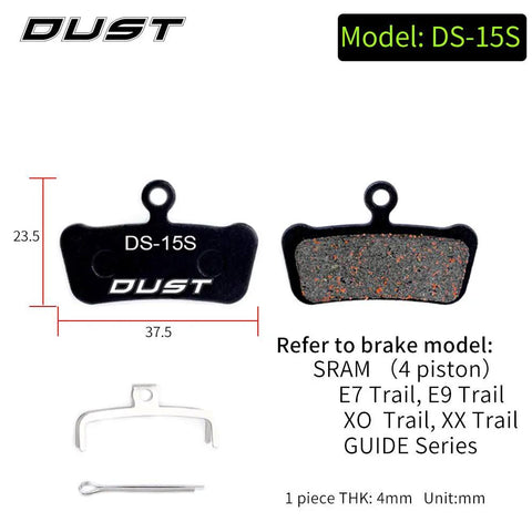 4 Pairs Disc Brake Pads Pack For SRAM Guide RSC And Avid Elixir Trail X0 XO XX 7 9 4 Piston Bikes Semi Metallic Sintered Pads