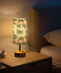 Green Watercolor Turtle Decor Bedside Table Lamp With 3 Way Dimming Touch Built In Charging Station For Nightstand Or Desk USB C Port USB Port 2 Pin Outlet LED Bulb Included on nightstand.