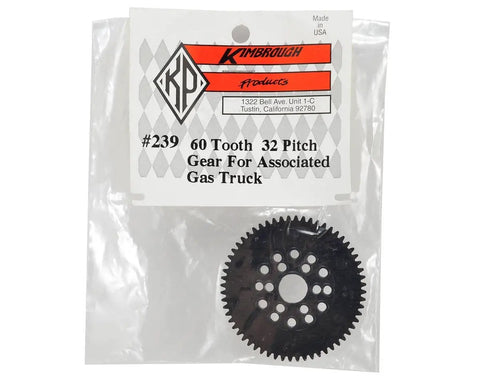 32 Pitch Spur Gear 60T for RC10GT Gas Trucks in packaging, nylon drive gear, Team Associated RC cars, Kimbrough Products