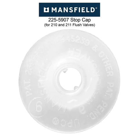 Heavy Duty White Stop Lock Cap For Toilet Flush Valves 225 5907 210 211, clear plastic cap for flush valve alignment.