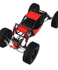 Beefy 330mm Wheelbase Rock Crawler Frame Chassis With SCX10 Axles Nylon Roll Cage Independent Shocks LCG Transmission Steel Gears One Tenth RC Crawler Upgrade For Axial SCX10 Red, side view
