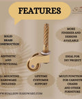 Heavy Duty Brass Furniture Casters With Slick Rolling Swivel Wheels And Quick Mounting Screws No Fuss Vintage Style Replacement Rollers For Tables Couches Three Quarter Inch Plug And Play Top Shelf Upgrade with solid brass construction and swivel design.