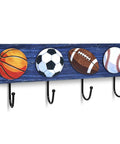 Hang Your Game Day Gear On This Slick Sturdy Four Hook Wooden Wall Rack Built For Displaying Baseball Basketball Football Jerseys And Athletic Room Storage.