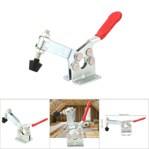 Carbon Steel Horizontal Toggle Clamp Set With Electroplated Rust Proof Finish, Three Styles 201, 201B, 201C For Woodworking And Welding Fixtures
