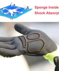 Anti Vibration Oil Proof Cut Resistant Safety Work Glove With Full Finger Design showcasing sponge inside palm for shock absorption.
