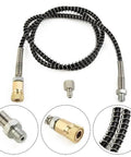 36 Inch DN2 Microbore Air Fill Hose For Charging Stations And Adapters, black microporous hose with stainless steel connectors