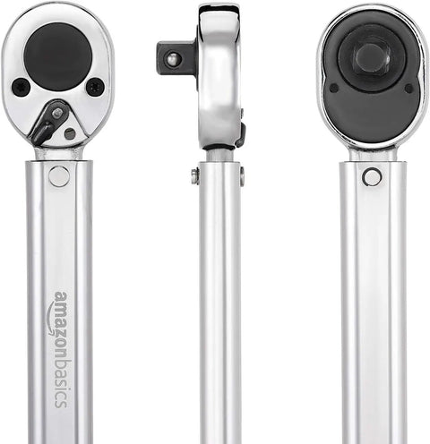 Beefy 1/2-Inch Drive Click Torque Wrench With Audible Click And High Accuracy, 25-250 ft-Lb Range tool three-view close-up