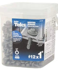 Container of 12 X 1 Inch Hex Washer Head Roofing Screws For Metal To Metal, 400 Count, Drill Point Drills Taps And Fastens In One Motion