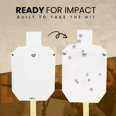 Heavy Duty AR500 Steel Silhouette Targets 12x20 2 Pack For Rifle And Pistol Range Practice Three Eighths Inch Thick Laser Cut Plates