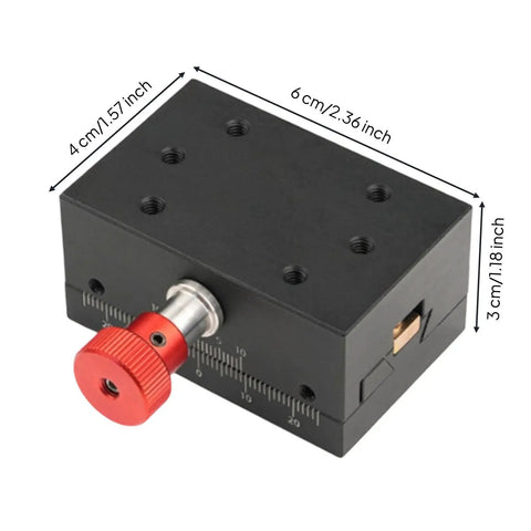 Top Notch Precision Dovetail Linear Stage With Dovetail Guide And Manual Rack And Pinion Travel For Rock Solid Fine Positioning Optical Alignment And Small Fixture Adjustments In Scientific Labs And Research, 6x4x3 cm