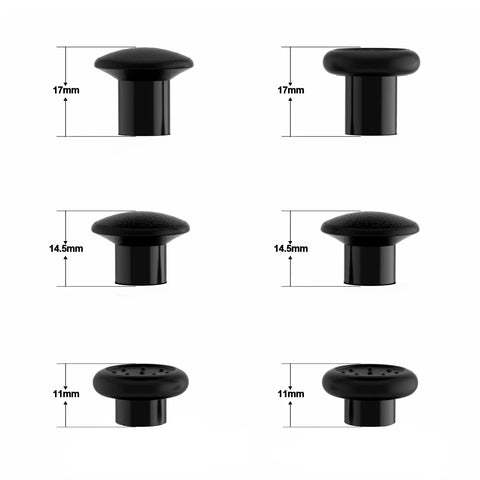 Six In One Replacement Thumbsticks Kit for Blade Advance and Ultra One Controllers, showing various white caps with specific measurements.