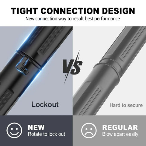 Comparison of lockout design vs regular for Gutter Cleaning Attachment for 2-1/2 Inch Shop Vac Hose Wet Dry Vacuum Cleaner Gutter Tool