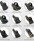 Nine different Glock models with red dot sights using Red Dot Mount Screw Mega Pack with 48 Pcs M3 And M4 Screws. Fits Glocks G43 G48.