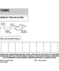 Diagram of Chevrolet GMC Yukon XL exhaust system showing part numbers and converter info, including emission regulations.