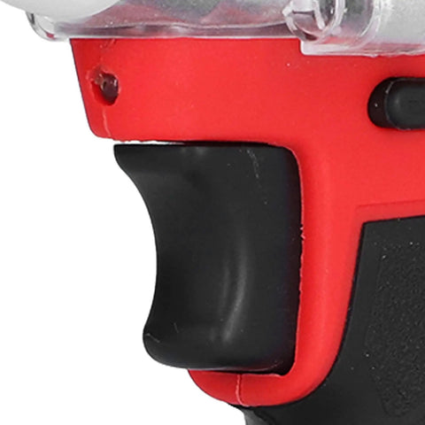 Close-up of the trigger mechanism of Cloimei 18 V Brushless Cordless Impact Wrench With 1/2 Inch Chuck, 250 Nm Torque, Fast 2400 Rpm Speed.