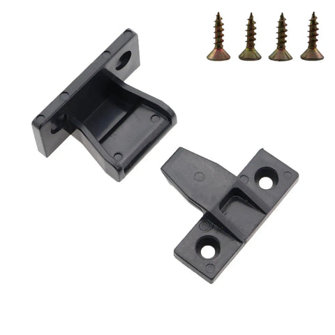 6 Pairs 48mm Black Plastic Stud Connectors Quick Release Furniture Panel Brackets With Screws