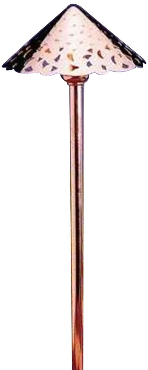 Copper Hammered Roof Path Light With Integrated LED, Outdoor Wet Location Lamp, 22-Inch High, Durable Copper Finish, Front View