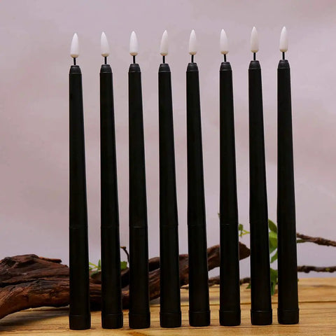 Pack Of 12 Flameless Taper Candles 11 Inch Flickering Warm White LED Candles Battery Powered Realistic Plastic Candles For Christmas Decor