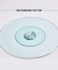 Tempered Glass Lazy Susan Turntable Round Clear Dining Tray For Banquets, Restaurants, Kitchens, And Dining Rooms 100cm