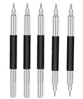 Kickass Rugged Double Tip Tungsten Carbide Scriber Set Precision Marking Pen For Metal Glass Ceramic Marble Tile And Stone Engraving Tool Five Piece Pack showing five scribers with dual tips.