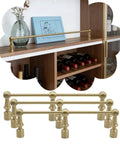 Top Notch Unlacquered Brass Bookcase Rails With Beefy 6Mm Shelf Brackets And Reliable Tipping Spindles for wine and decor organization.