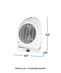Portable Space Heater With Oscillating Fan And No-Fuss Cooling Mode, 750 To 1500-Watt, Adjustable Thermostat, compact white design.