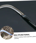 2 Pack Folding Japanese Scythe Knife Garden Tool With Long Handle For Sickle, Effortless Reaping And Mowing, Rustproof blade on black