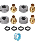 Heavy Duty Hose Repair End Fittings Connectors For 3/4 And 5/8 Inch Hoses, Quick Fix Aluminum And Zinc Alloy With Clamps, 4 Pack