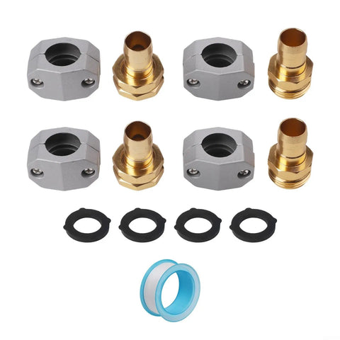Heavy Duty Hose Repair End Fittings Connectors For 3/4 And 5/8 Inch Hoses, Quick Fix Aluminum And Zinc Alloy With Clamps, 4 Pack