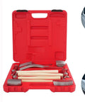 9 Piece Auto Body Repair Tool Kit With Hammer And Dolly Set For Dent Removal Includes Sheet Metal Puller And Toolbox For DIY Dent Repair