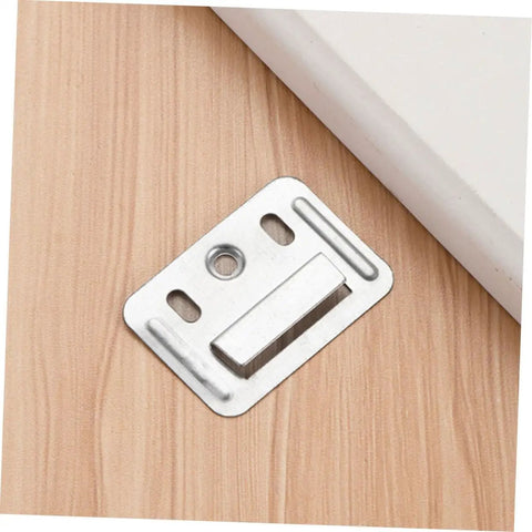Tough As Nails Stainless Steel Wall Panel Clips And Furniture Buckle Clamps featuring smooth surface and durable design on wood.