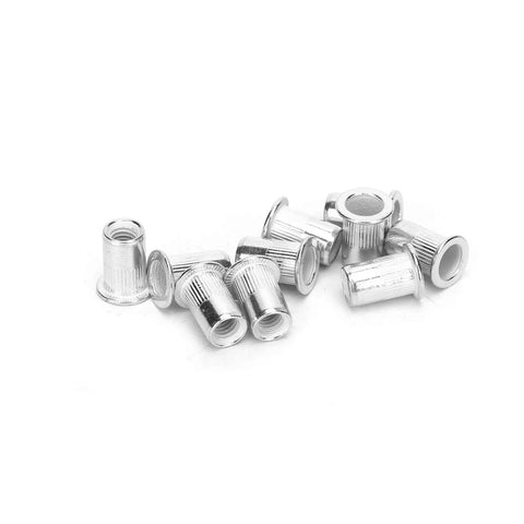 200 Pc M6 Aluminum Rivet Nuts Pack Zinc Plated Hex Body Fasteners for sheet metal DIY projects.