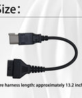 Six Pin To OBD2 CAN Diagnostic Tool Cable Adapter showing 13.2-inch wire length, OBD 16-pin to 6-pin connector for BRP Can Am