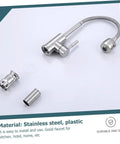 Shower Head 360 Degree Faucet Water Dispenser hot and Cold faucets Single-Tube tap for Kitchen Sink Rod Stainless Steel Single Handle parts