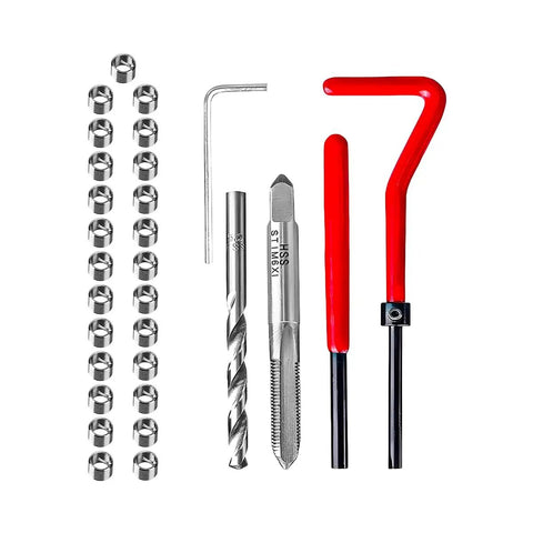 Awesome 30 Piece M6 X 1.0mm Stainless Steel Thread Repair Insert Kit For Cars That Fixes Stripped Bolts Like Magic With Hand Tools Included, M6 insert coils and tools