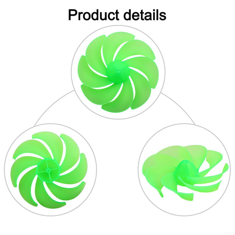 8-Leaf Wind Turbine Fan Blades 12cm Diameter For DC Motors And Generators Green Plastic Propeller Kit With 2mm Bore