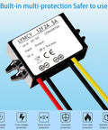 12V To 24V Boost Converter Waterproof IP68 Module, 5A 120W Step Up Power Supply For Car Truck Boat RV Van with wires