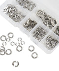 295 Pcs 304 Stainless Steel Spring Wave Washer Set With 7 Sizes M3 M4 M5 M6 M8 M10 M12 in transparent case compartments