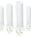 Close-up of 8 Pack 13W G24q-1 4 Pin CFL Bulbs Double Tube for PL-C Ballasts Replaces 841 13W 4P Eco Friendly Energy Saver