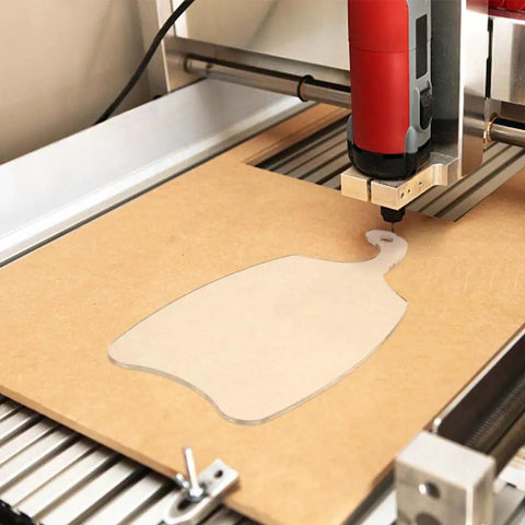 Slick Acrylic Charcuterie Board Router Template For Woodworking Cutting Board Stencil on CNC machine for custom shapes.