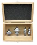 4 Piece Large Profile Router Bit Set With Carbide Tips For Handheld Or Table Mounted Wood Routers Heavy Duty Molding Bits in wooden box