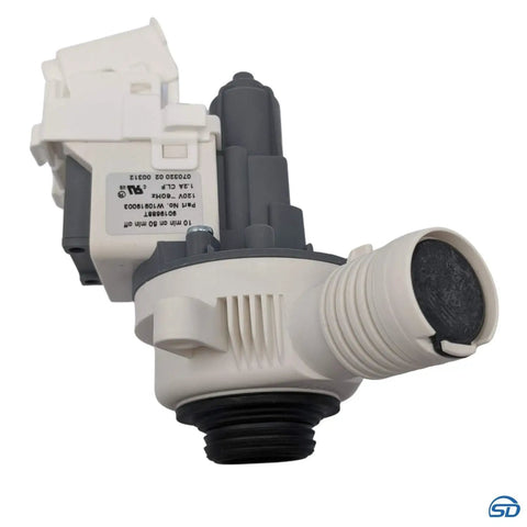Top Load Washer Drain Pump Replacement for W10919003 W10775446 Compatible 120V 1.2A Easy Install No Brainer Backflow Stopper Direct Fit