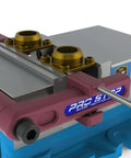 Low Profile Double Side Cnc Milling Vise Stop With Rotating Arm For 6 Inch Jaws, showing metallic components and precision design.