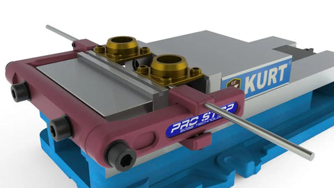 Low Profile Double Side Cnc Milling Vise Stop With Rotating Arm For 6 Inch Jaws, showing metallic components and precision design.