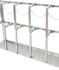 Heavy Duty Stainless Steel Gas Cylinder Storage Rack For 4 L Cylinders Ideal For Home, Nursing Homes, Schools, And Factories
